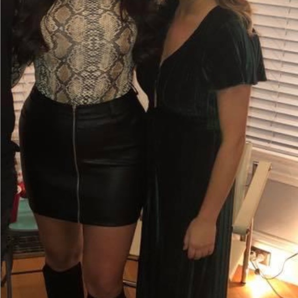 Green Velvet Mink Pink Free People Jumpsuit - Picture 5 of 5